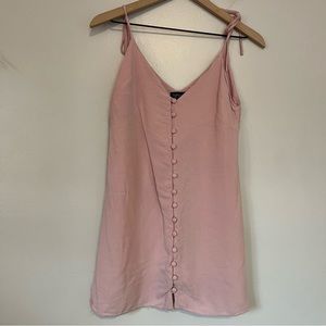 TOPSHOP pink button down dress sz 2